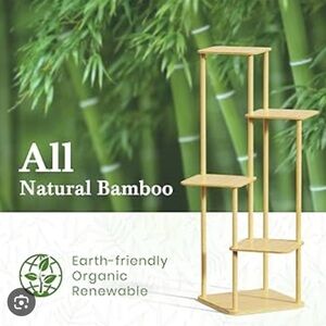 Natural Bamboo Plant Stand -100% Bamboo.
